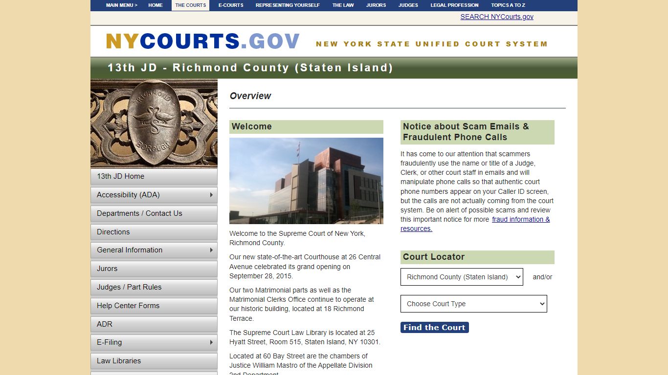 13th JD - Richmond County (Staten Island) HOME | NYCOURTS.GOV